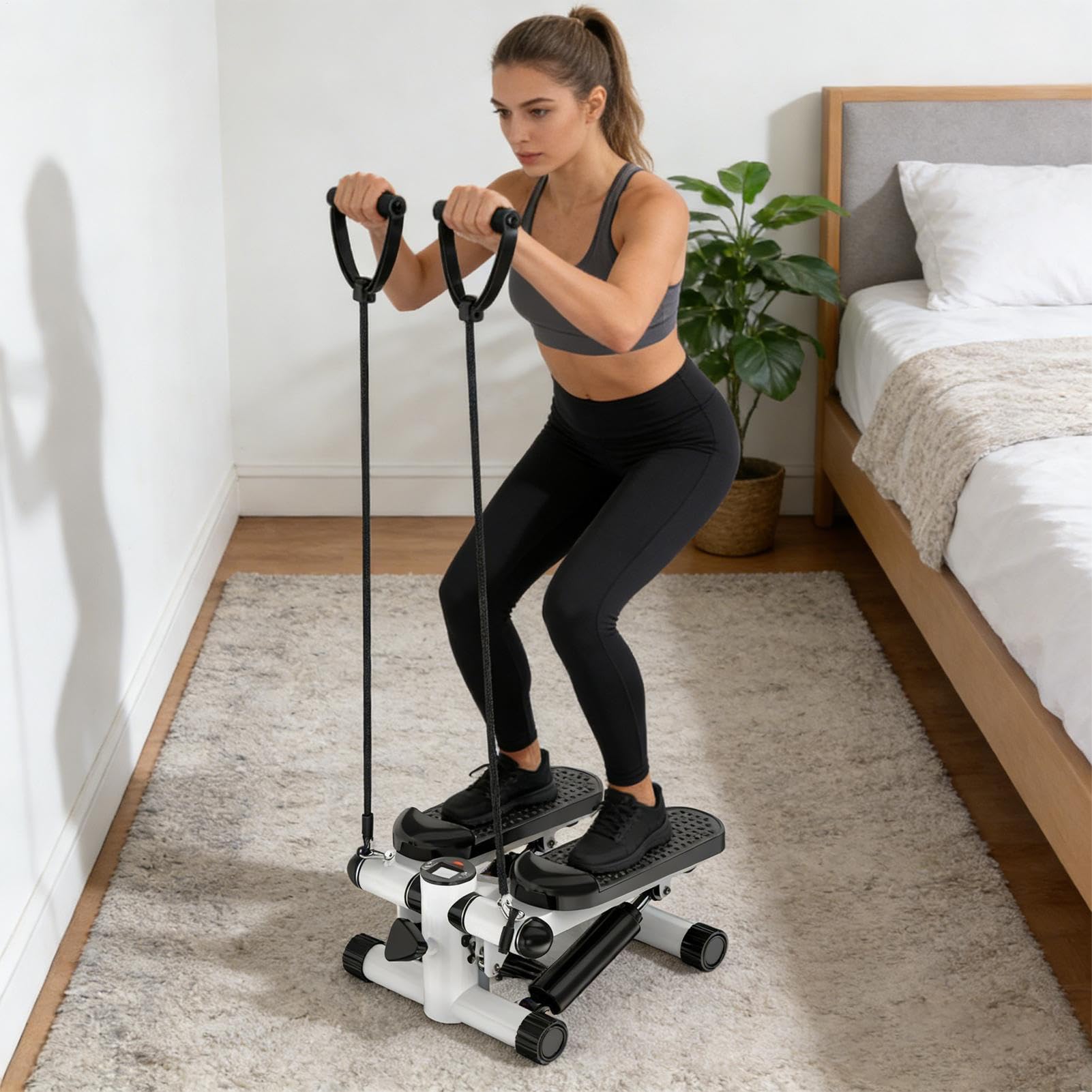 Stepper per esercizi a casa - Silenziatore portatile regolabile strumento di sollevamento pesi con schermo LCD | Stepper di scala domestica, per l'allenamento quotidiano yoga sport palestra ufficio