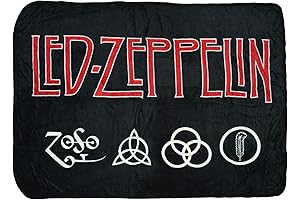 Bioworld Led Zeppelin 4 Symbols Super Soft and Cuddly Fleece Plush Throw Blanket