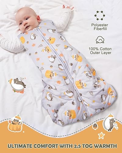 Miniatura 10 de Lictin Baby Sleeping Bag 2.5 TOG, Winter Baby Sleep Sack, with Adjustable Length 63-83cm for Infant Toddler