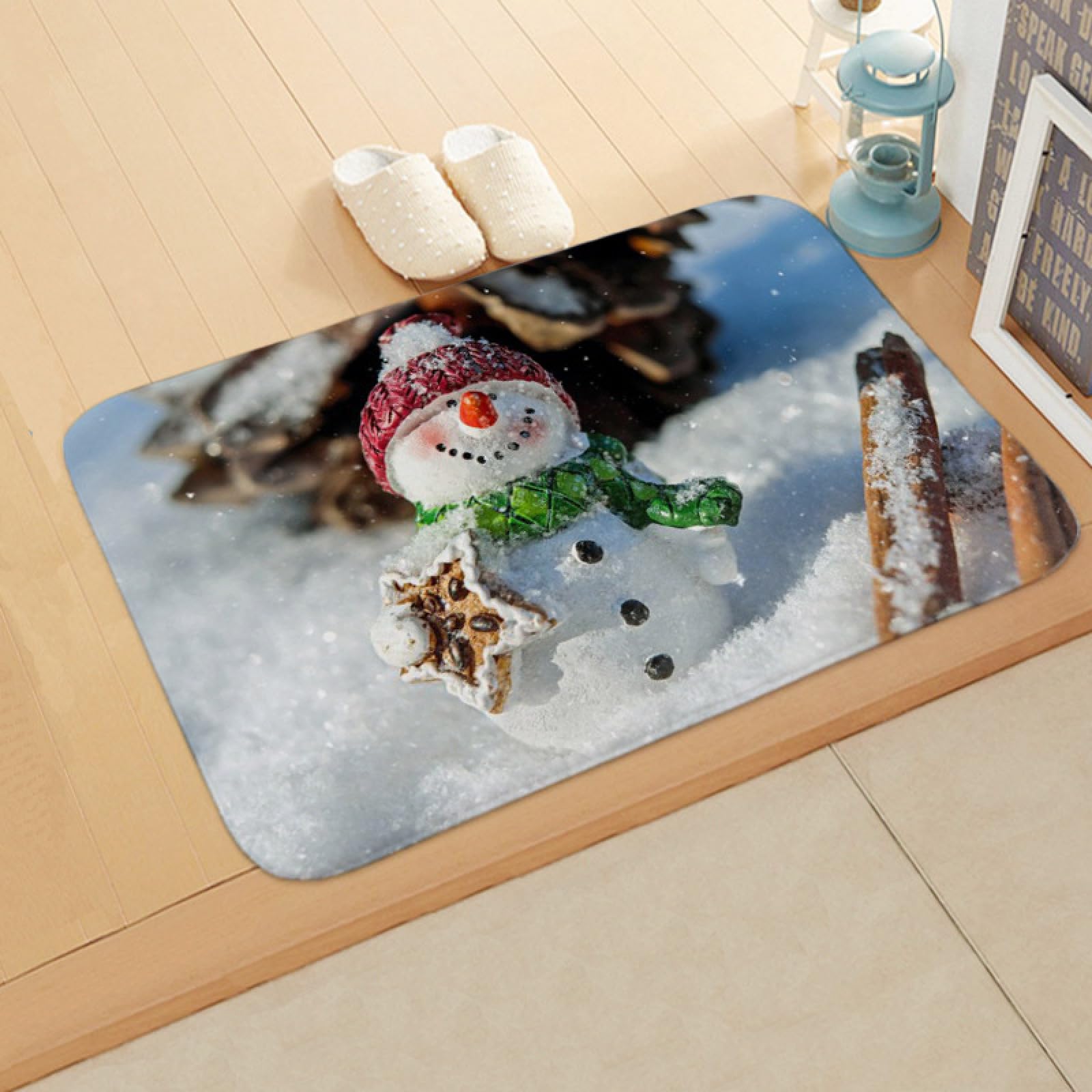 Felpudo Entrada Casa Bonito Hombre De Nieve Alfombra Salon Lavable Alfombra Entrada Casa Exterior Poliéster Felpudo Exterior Suave Alfombras de Salon Antideslizante Alfombras de Habitacion 150x200cm