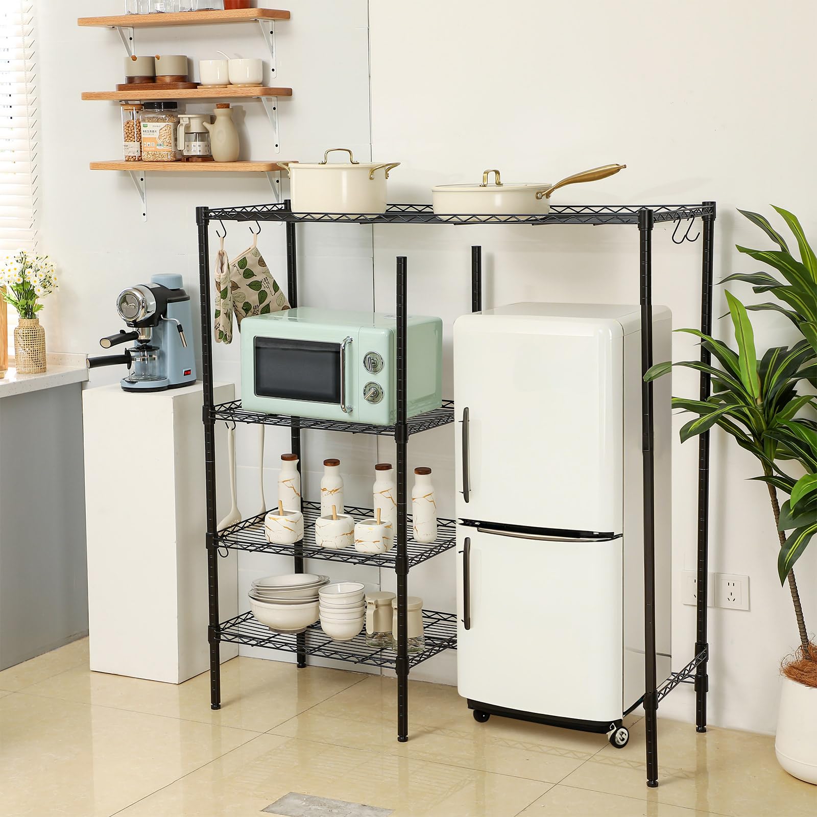 Amazon.com: Huwena Mini Fridge Stand with Storage Shelf for Dorm 4