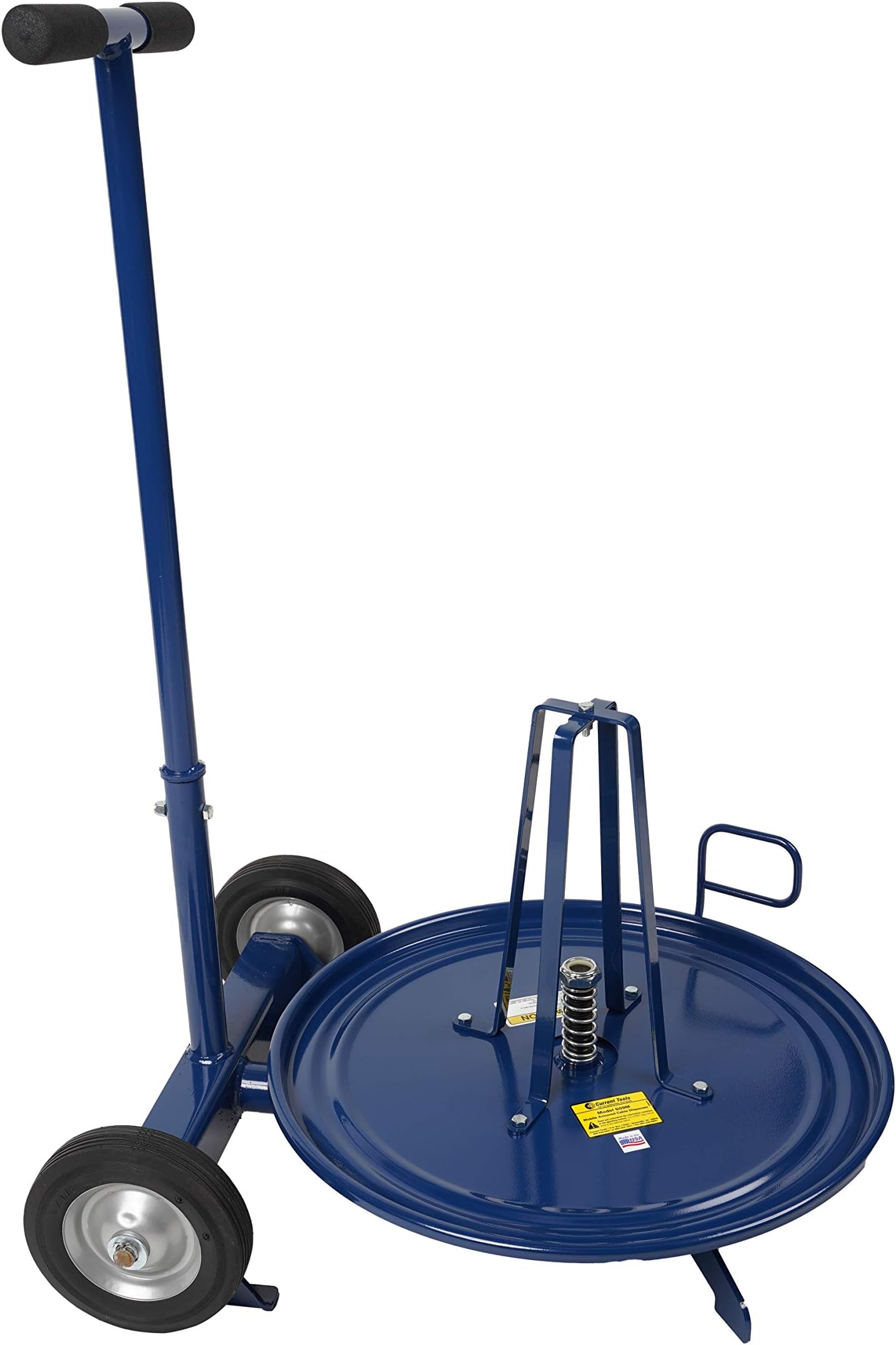 Mobile Armored Cable Dispenser - Heavy Duty Cable Feeding Reel with 2 Wheels & Convenient T-Handle - 509M