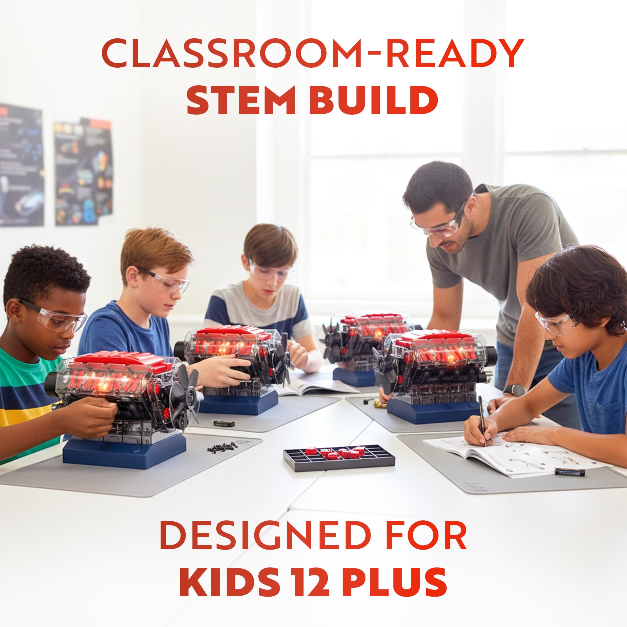 Playz Large V8 Engine Model Kit Build Your Own Mini V8 Engine kit that Runs — Amazon image 7