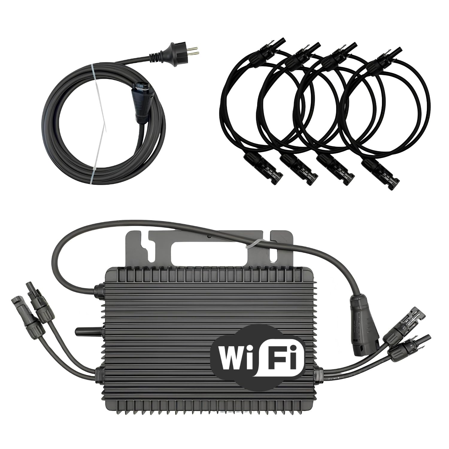 Pack Hoymiles HMS-1000W-2T Micro-onduleur 1000W – WiFi & Bluetooth – pour 2 Panneaux + Câble AC HMS 5m + 4 Rallonges Staubli MC4 1m