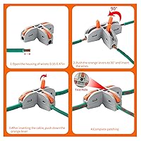 Vista 5 de Idong - 25 conectores de alambre de tuerca de palanca en forma de T, conector conductor de cable compacto, divisor rápido de 3 pines, conector