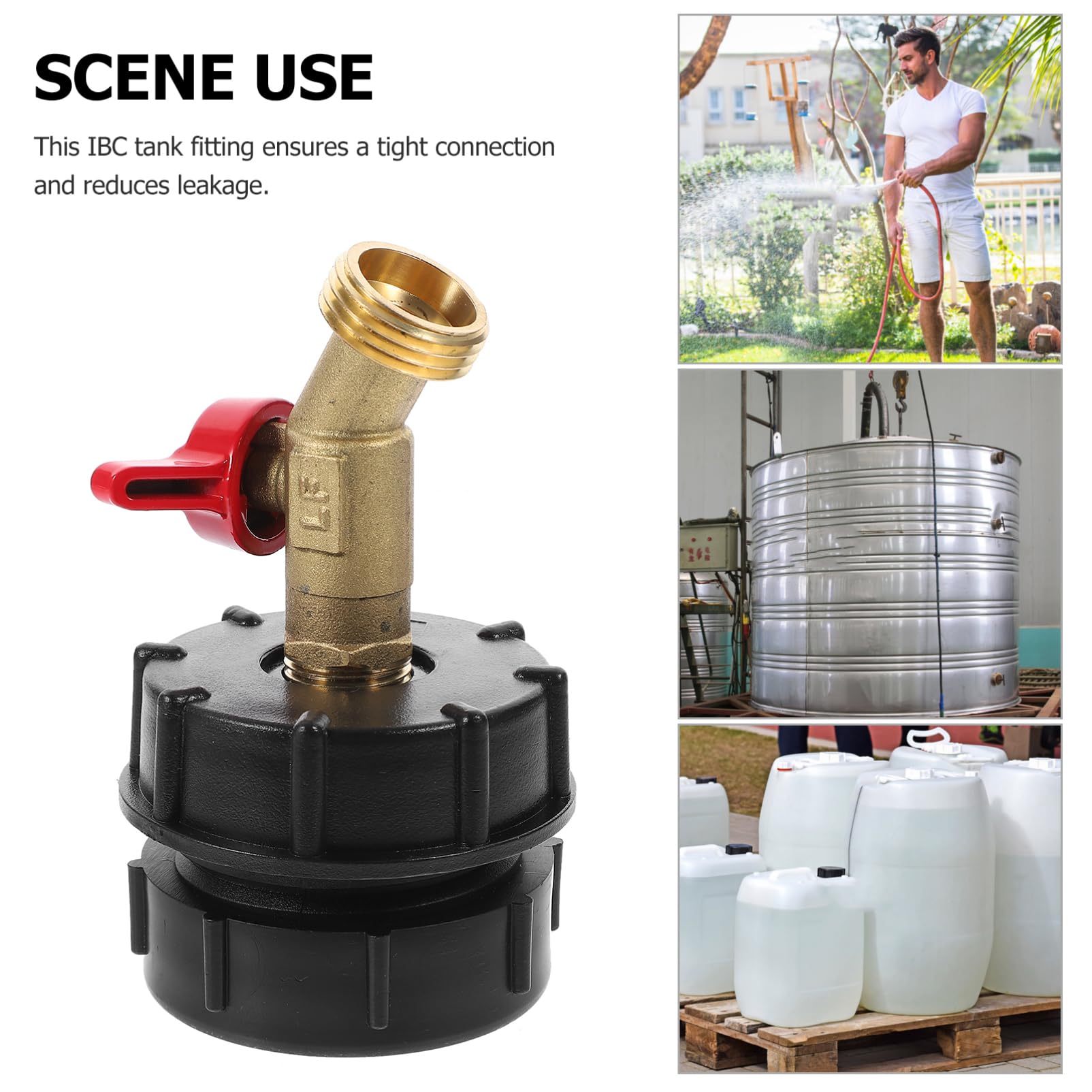 Toyvian 5 Piezas Accesorios De Conector De Cubo IBC a 1/2 Grifo Accesorios del Tanque De Agua IBC Grifo De Mano IBC Grifo del Tanque IBC Accesorios De Bolsa IBC Ajuste del Bolso IBC Caucho