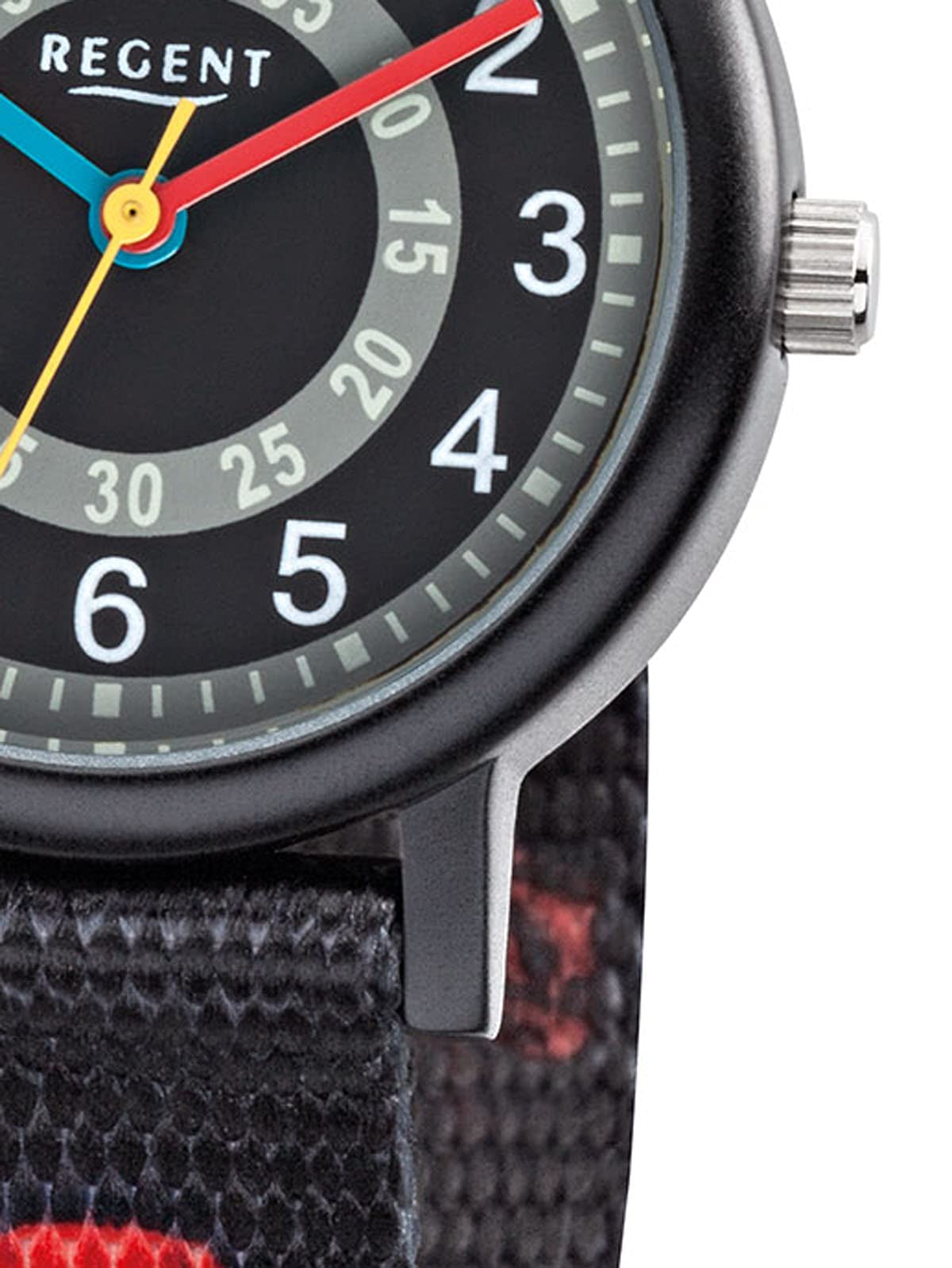 Regent Orologio da polso per ragazzi con pirata e cinturino in tessuto, numeri arabi al quarzo