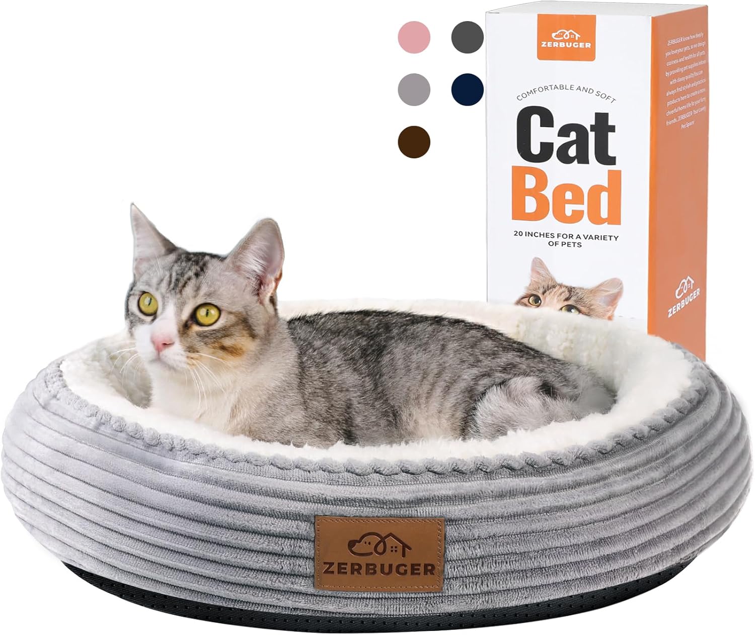 "Small Pet Bed, Light Grey" - Image 2