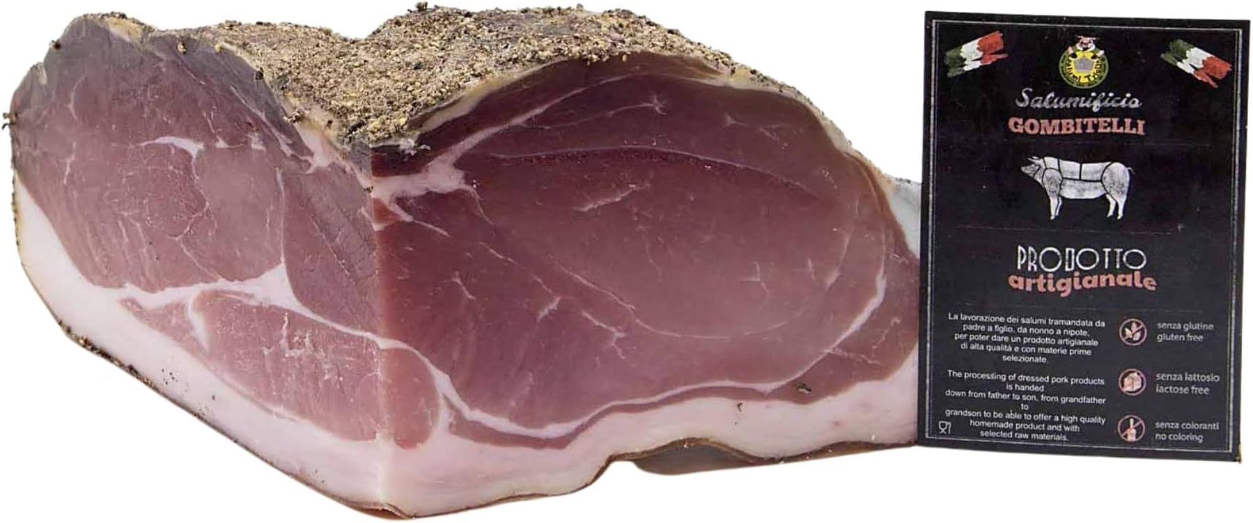 Pepatello (Pork Leg with Pepper) 1,3 kg - Salumificio Artigianale Gombitelli - Tuscany - Italy