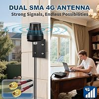Antenă externă 4G LTE MIMO Bingfu cu conector SMA, suport de montare pe perete, rezistentă la apă, pentru router 4G, hotspot CPE și camere de supraveghere 7
