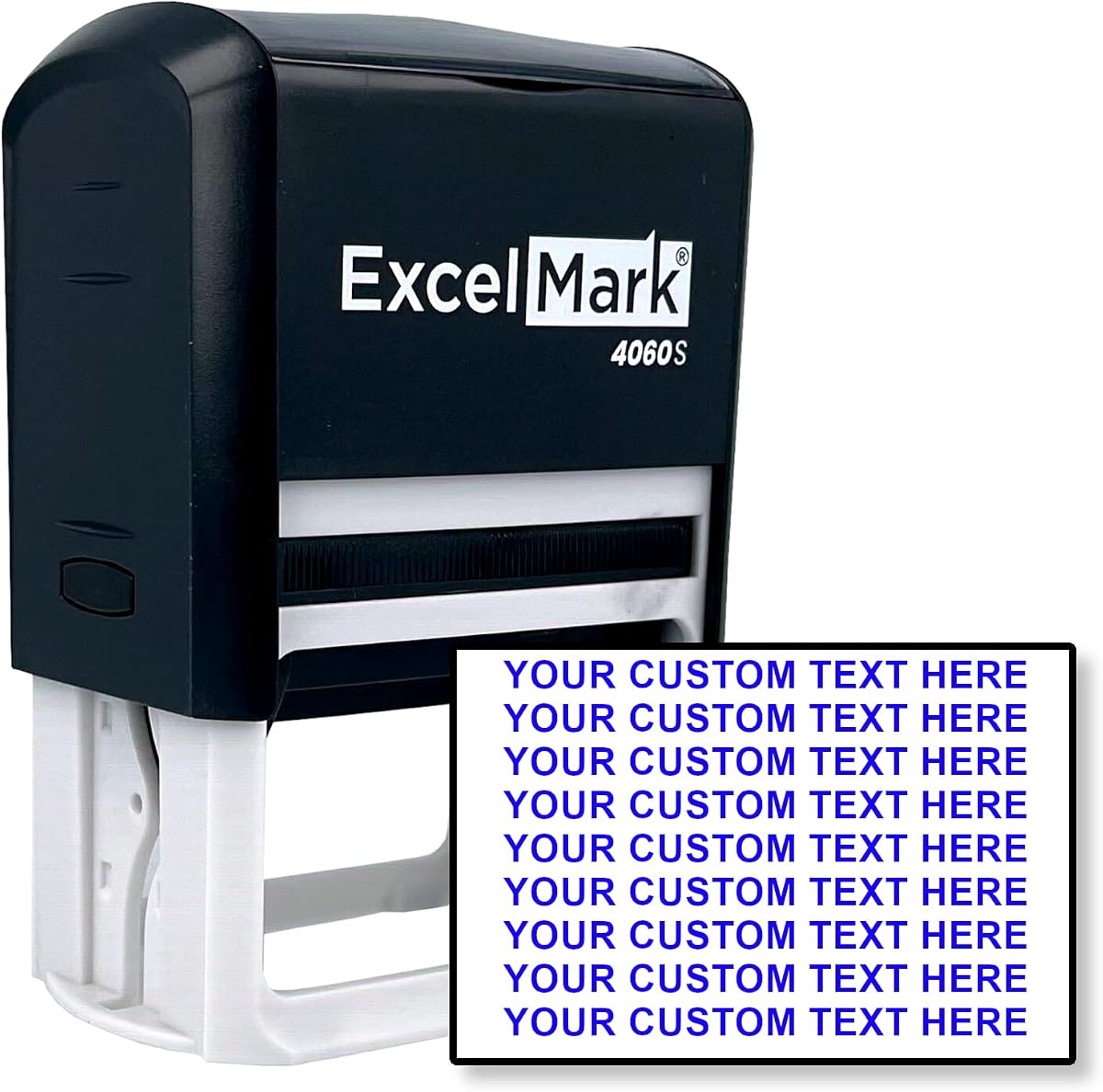 ExcelMark Self Inking Rubber Stamp with up to 9 Lines of Custom Text