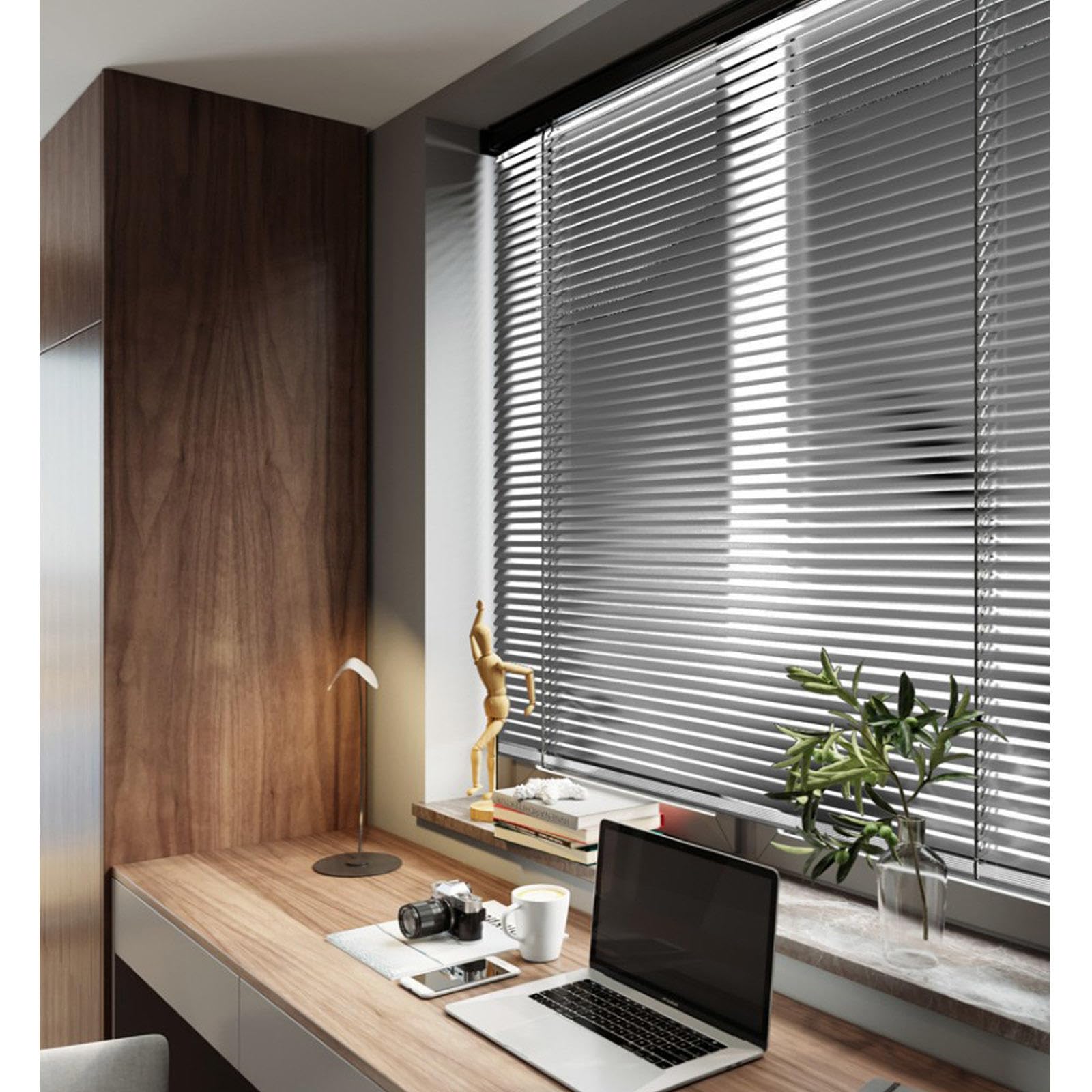 Persianas Venecianas Metálicas De Aluminio,Lamas De 25mm,Persianas Horizontales De Oscurecimiento Para Ventanas,Persianas Metálicas De Ajuste De Luz Anti UV,Fácil Ajuste,WxH-100x200cm/39.5x79in