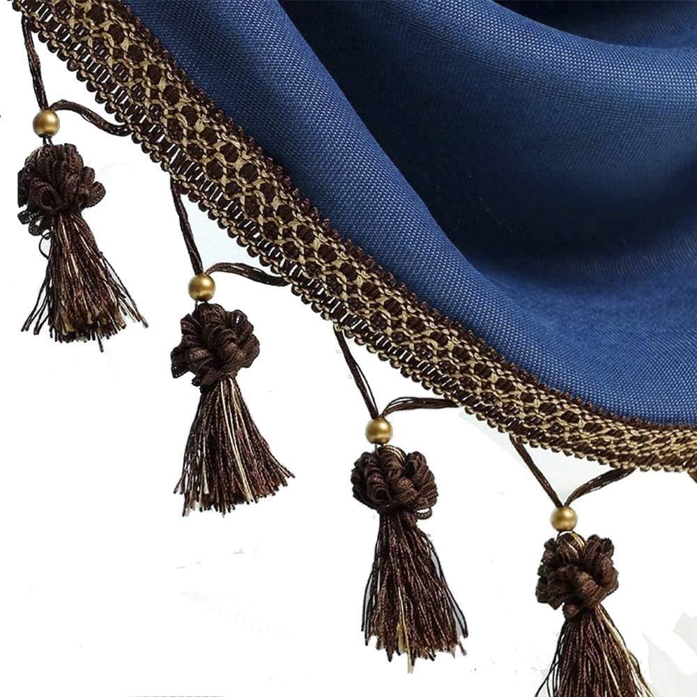 6yard Cloth Curtain Sewing Tassel Fringe Trim Bead Braided Accessories Home DIY Decoration Supplies T2849 (G Coffee)