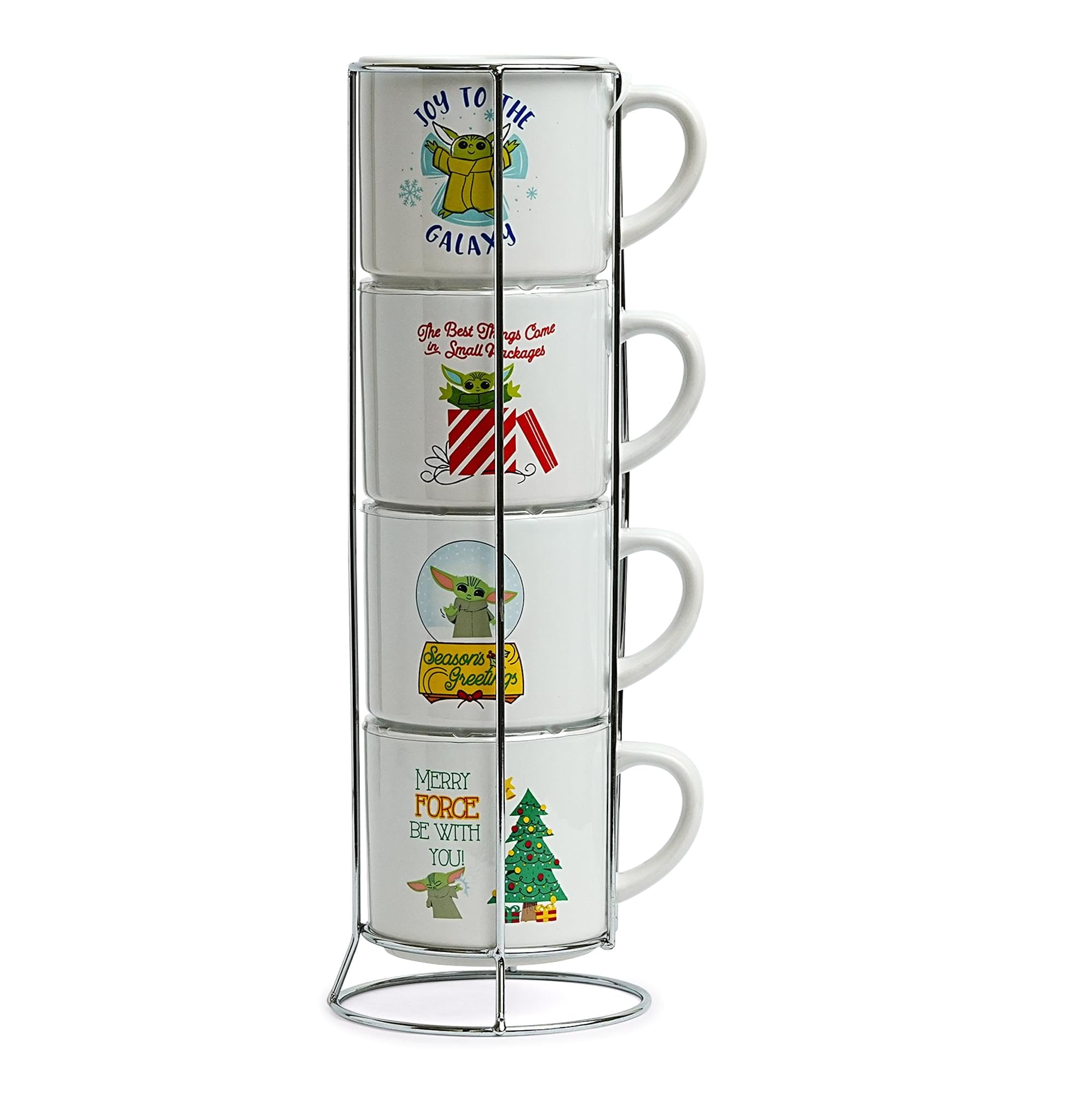 Mugs Star Wars Grogu en céramique, vaisselle de cuisine empilable 4 pièces de 30 ml