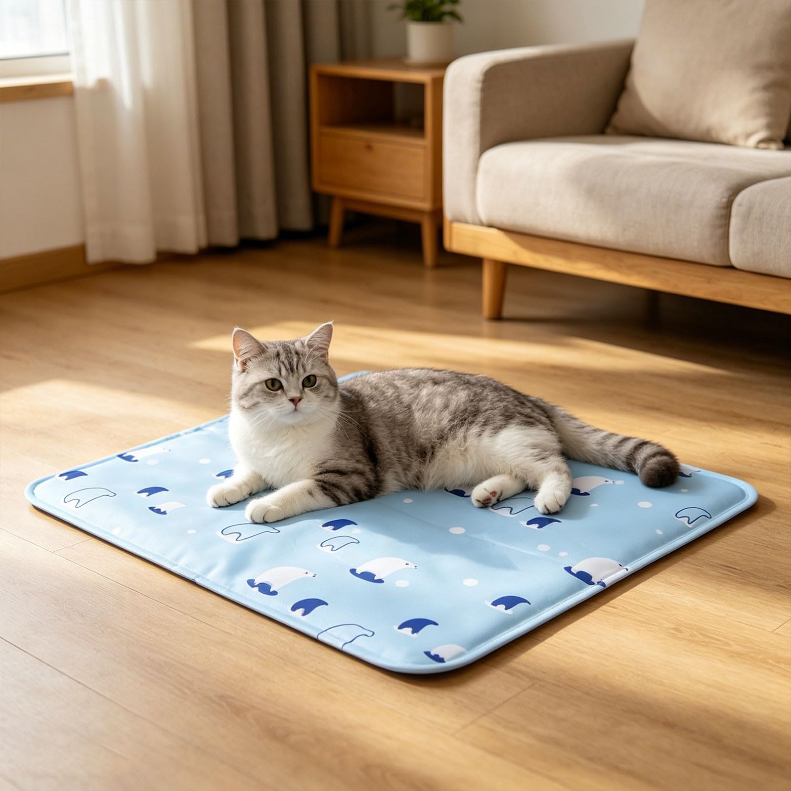 Generico Tappetino refrigerante per cani gel impermeabile estate coperta resistente alla masticazione per animali domestici, grande tappetino ghiaccio 60x50 cm