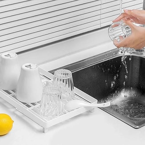 Miniatura 2 de Typutomi Estante apilable para gabinete, estante plegable de plástico para armario de cocina, estante de almacenamiento de escritorio, estante