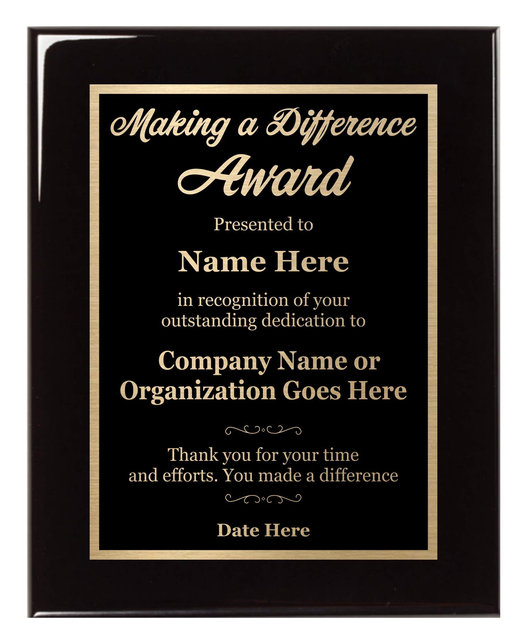 Buy Making a Difference Award 8x10 Plaque Personalized Appreciation