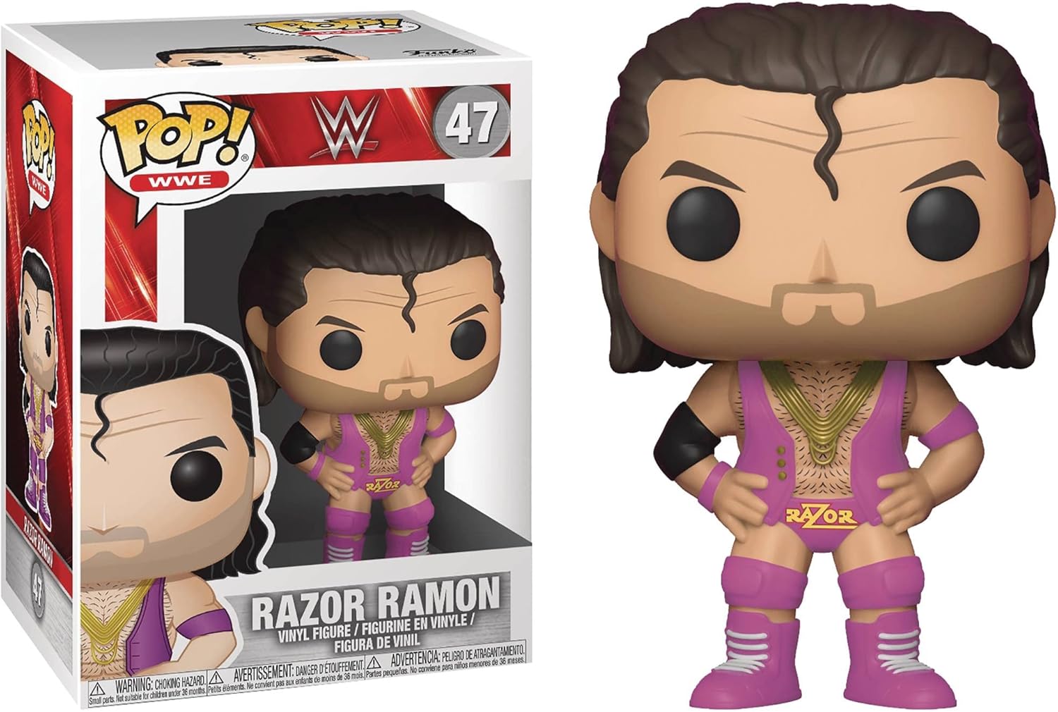 POP WWE: Razor Ramon [Scott Hall] Funko Pop! Vinyl Figure (Bundled with Compatible Pop Box Protector Case), Multicolored, 3.75 inches