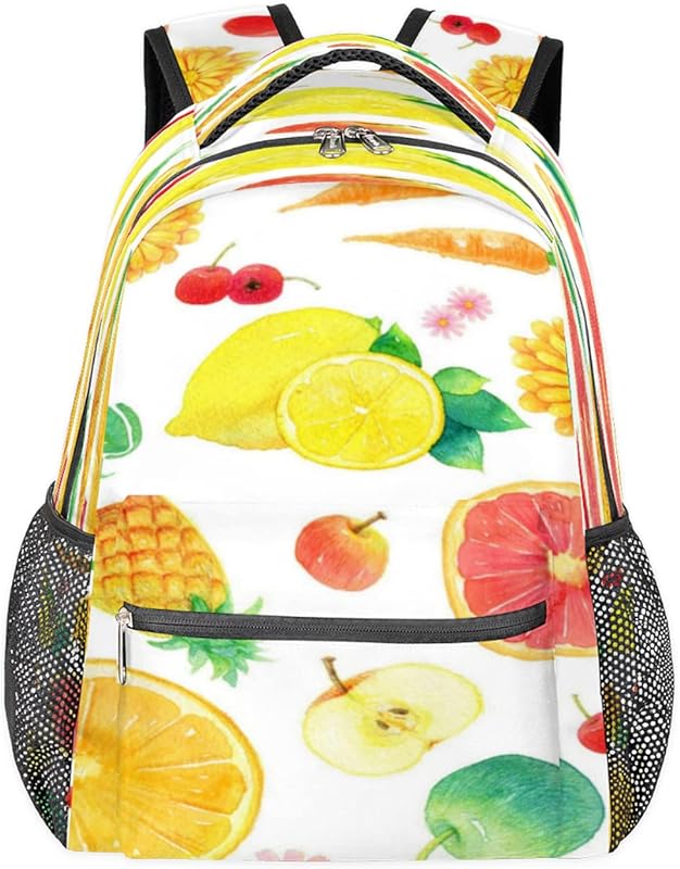Mochilas de frutas e limão para mulheres e homens, mochila escolar de flor de abacaxi para meninos e meninas adolescentes, mochilas para laptop para faculdade de trabalho, mochila de viagem à prova d'água mochila de viagem para caminhadas, Multicor, Medium em oferta na Shopee