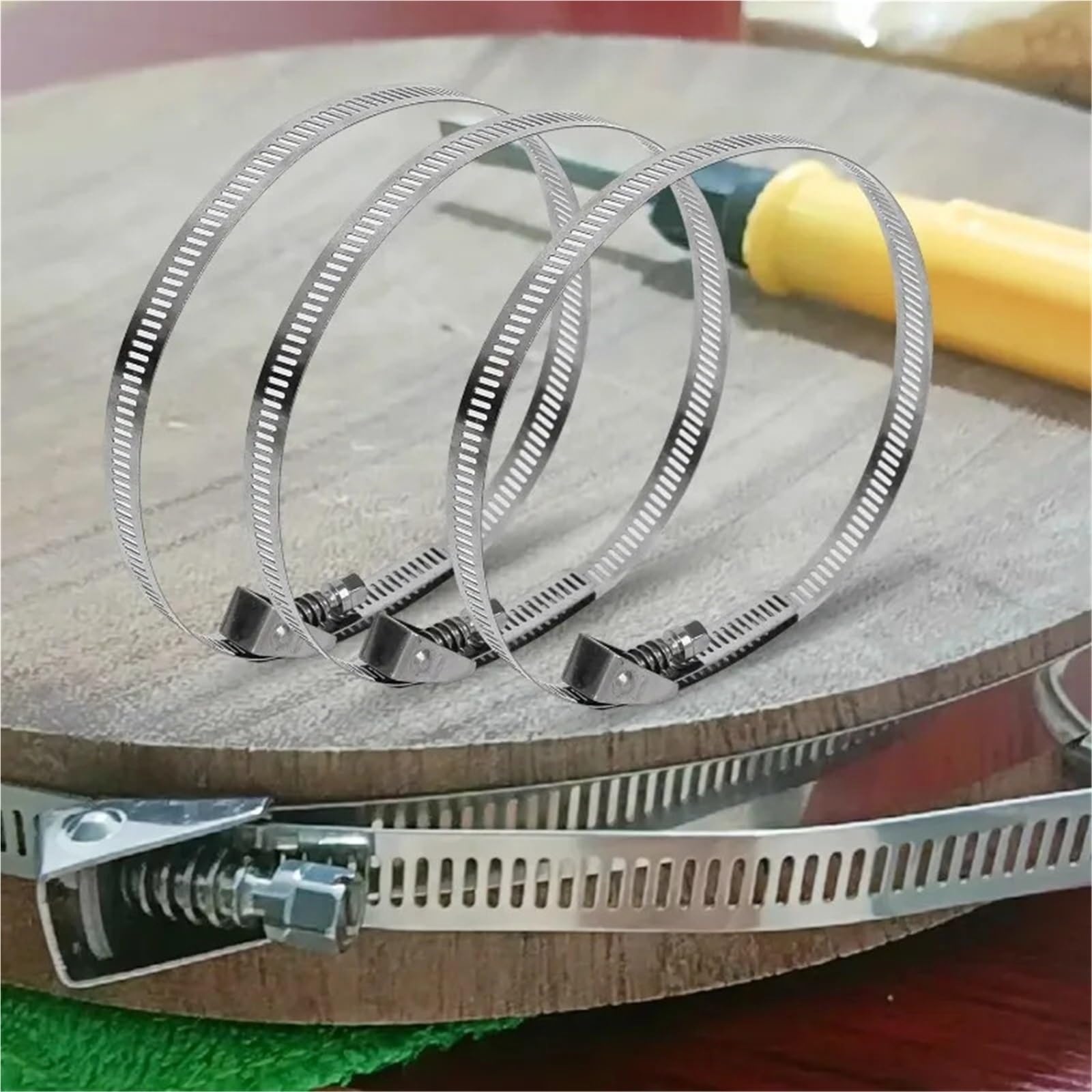 Abrazaderas de manguera ajustables de acero inoxidable, sujetadores de tubo de engranaje helicoidal de 50/100cm for conductos de gases y aplicaciones marinas, 5 uds.(14 * 1000 * 0.6MM)