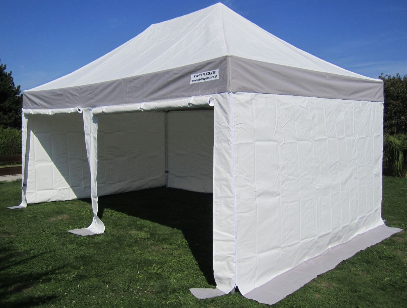 ALEOS. 8x4m ALU Profi Faltzelt Marktzelt Marktstand Tent 50mm Hex mit Metallgelenken und PVC PLANEN FEUERHEMMENDEN