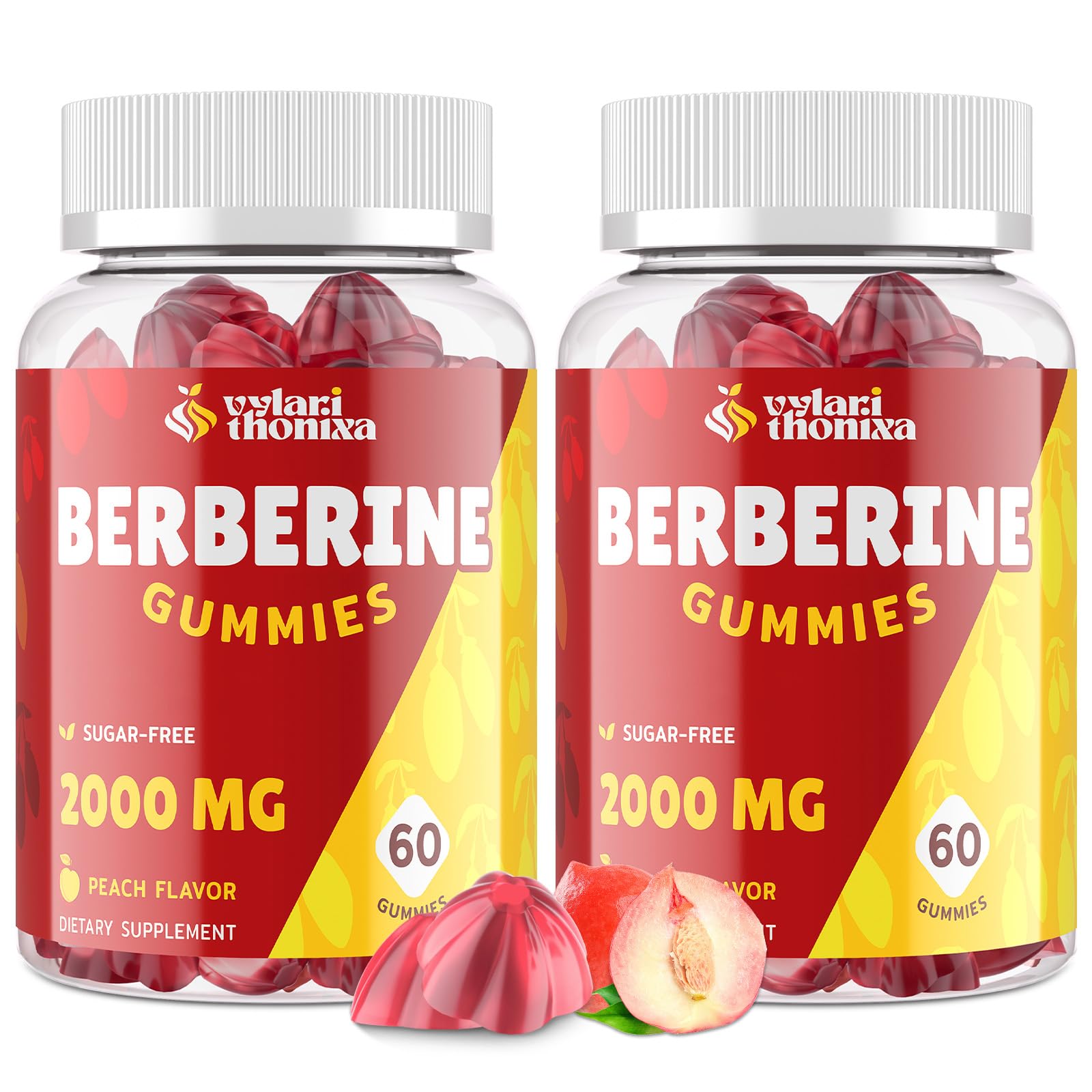 Vylarithonixa Suplemento em Gomas de Berberina HCl 2.000 mg com Canela-do-Ceilão, 120 gomas