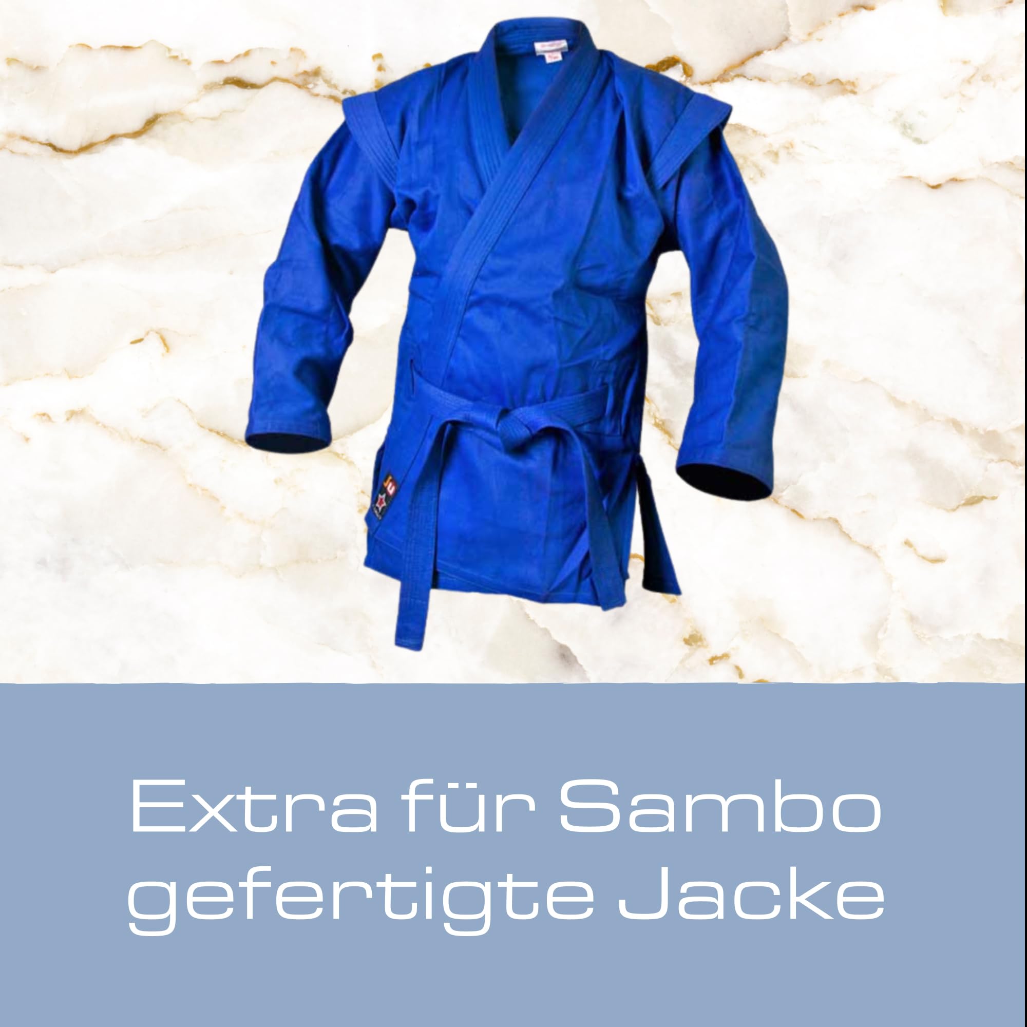 Ju-Sports Sambo Jacke Herren & Damen, rot Gr. 160 - Klassischer Kurtka inkl. Gürtel, Ausgestattet mit Schulterabsätzen & Gürtelschlaufen, 100% Baumwolle