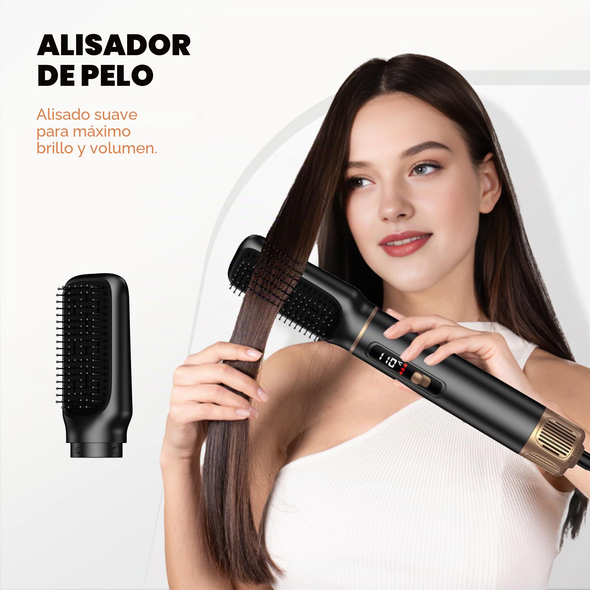 UKLISS Cepillo Secador de Pelo 5 en 1, Moldeador Secador Pelo Profesional con Rizador Pelo Ondas Automatico, Cepillo Alisador Pelo, Thermal Brush, Hair Dryer Styler Regalos para Styling - Negro