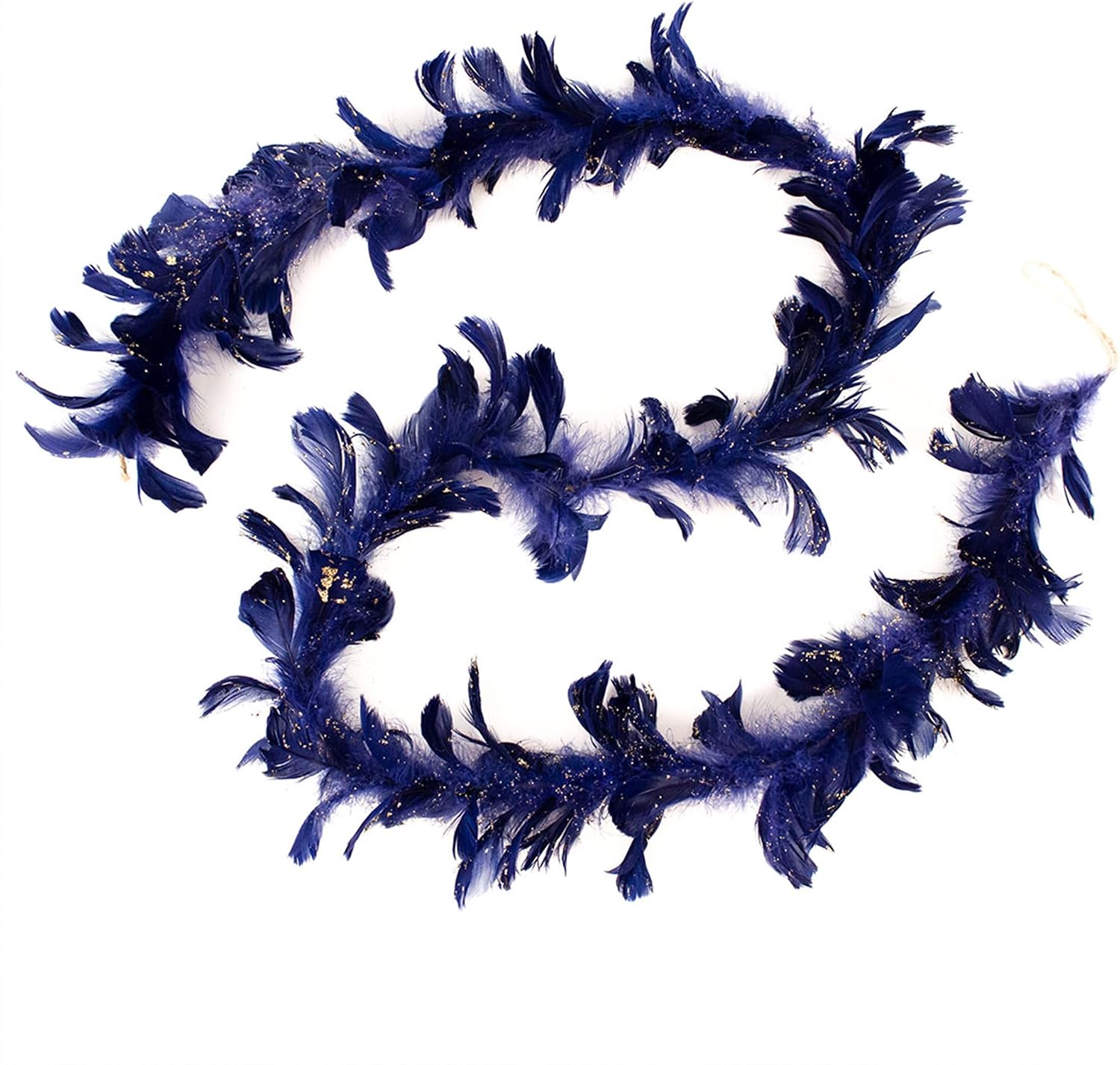 Zucker – Feathered Christmas Garland – Holiday Home Décor for Mantle, Staircase, Table Setting and Home Interiors - Navy