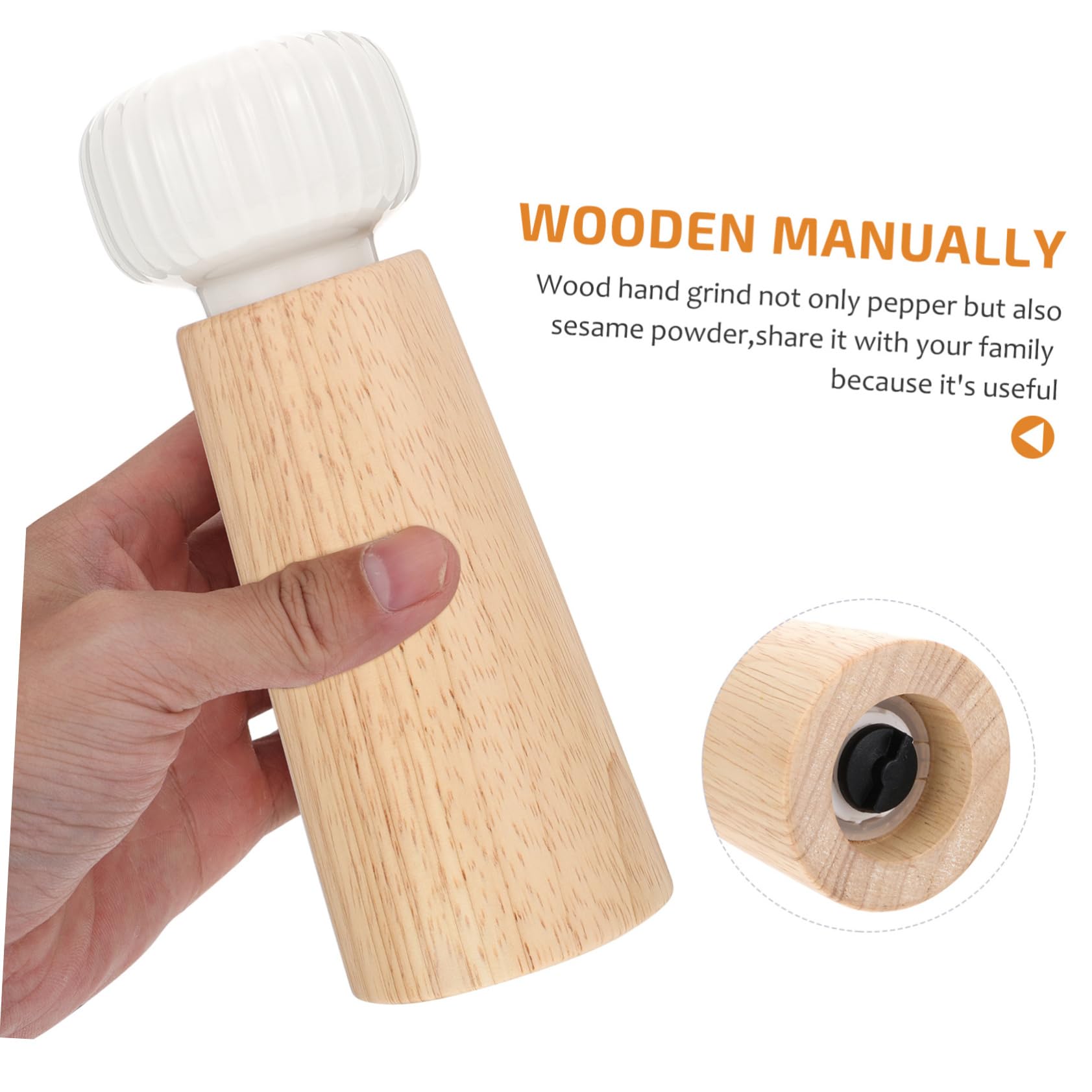 Alipis 1Pc Handheld Pepper Shaker Grinder for Salt Pepper Kitchen Supply Friends Simple Design for Easy Grinding