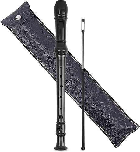 Miniatura 21 de Flauta para principiantes, niños y adultos, 8 agujeros, soprano, flauta de música con varilla de limpieza y funda de cuero para estudiantes