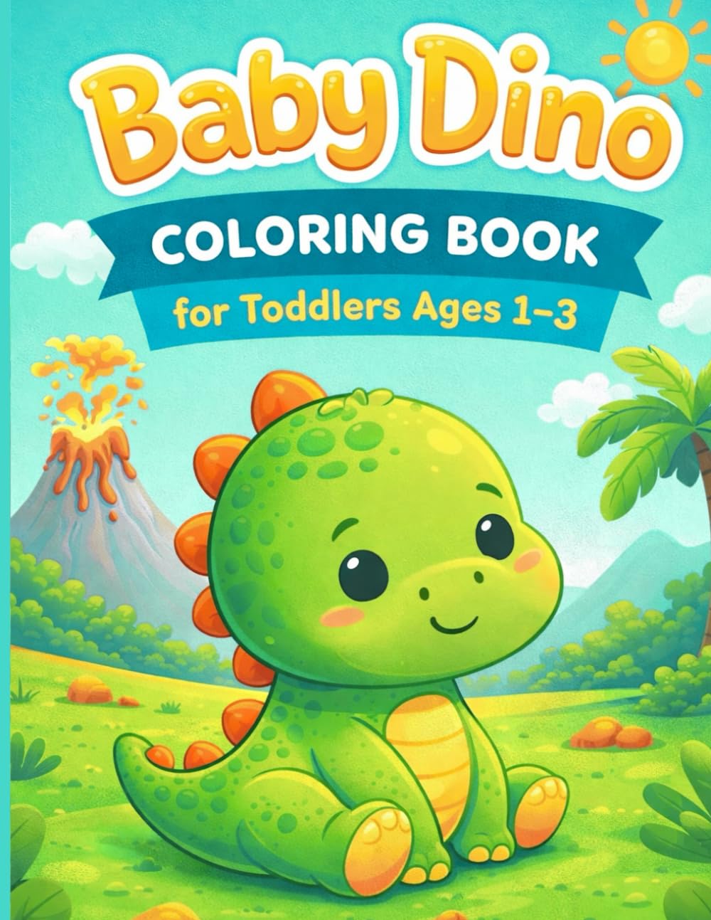 Baby Dino Coloring Book for Toddlers Ages 1-3: Simple Dinosaur Coloring Pages for Boys and Girls