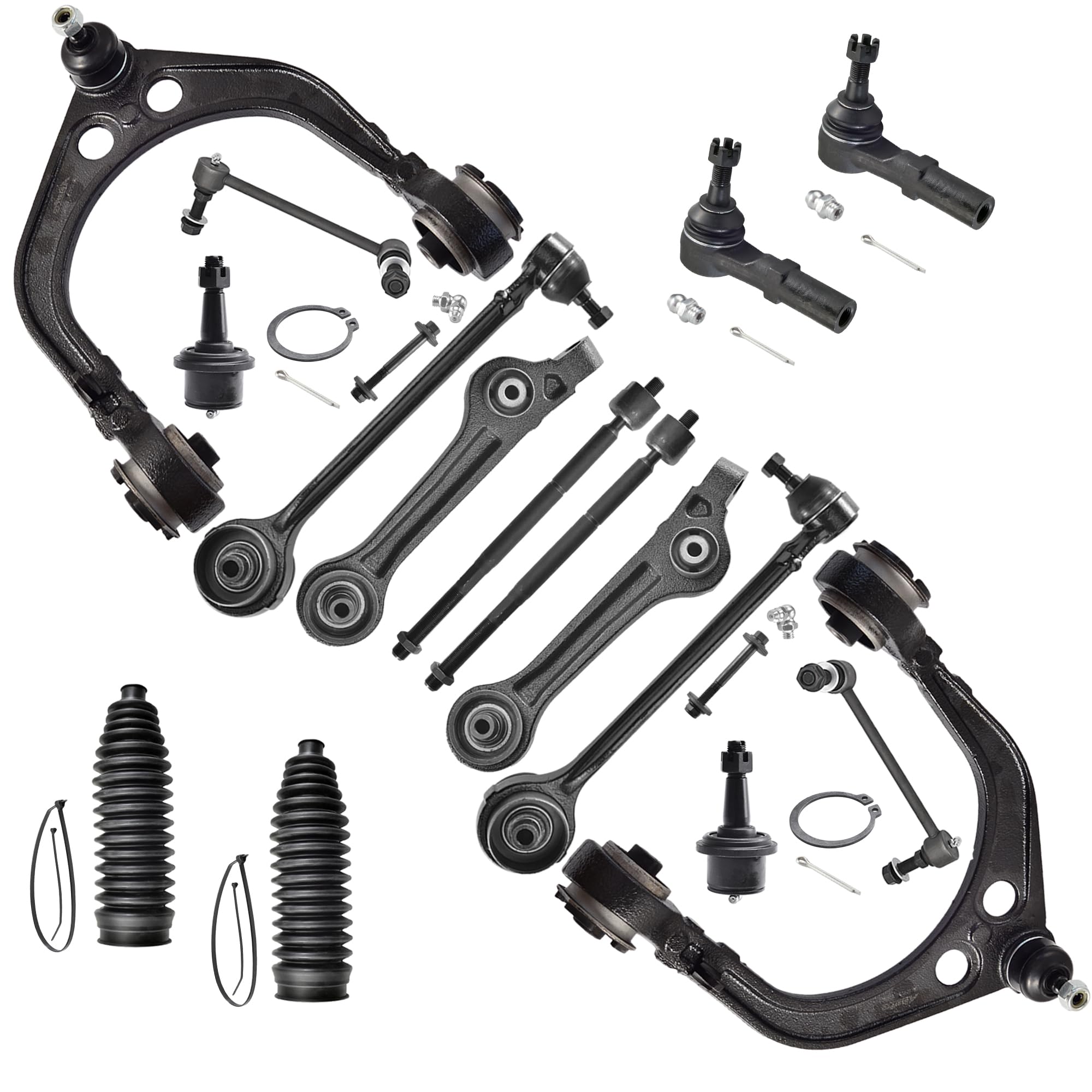 Photo 1 of ASUPRICOS 16pcs Suspension Kit for Dodge Challenger Charger Chrysler 300 2011-2014, Front Upper and Lower Control Arms and Lower Ball Joints Sway Bar Links Inner and Outer Tie Rod Ends and Boots