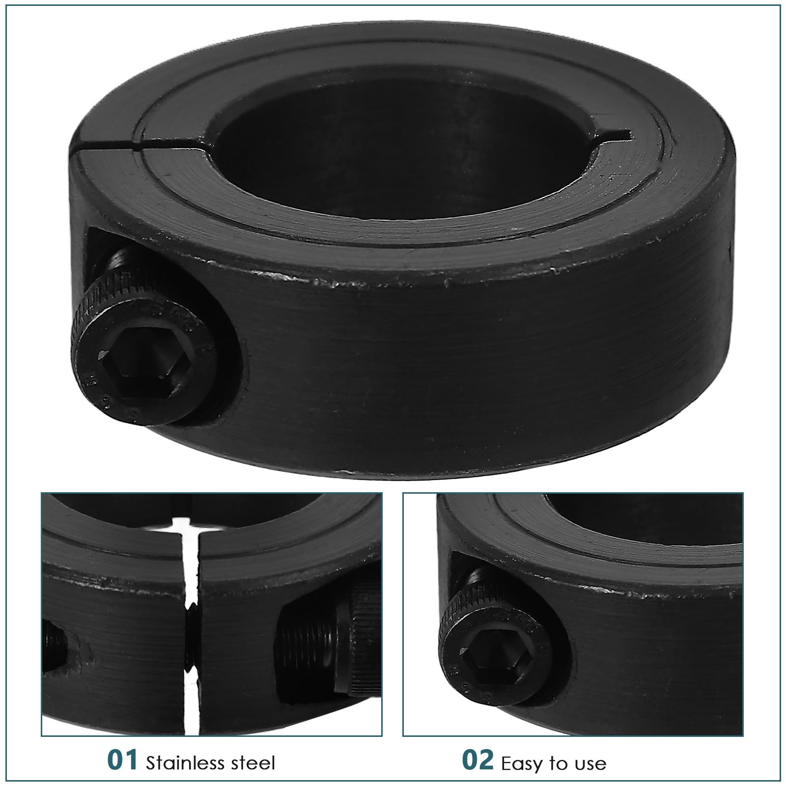 VALICLUD Anillo de Fijación Accesorio Versátil para Cilindro de Silla de Oficina en Acero Inoxidable Negro para Evitar Hundimiento sin Reemplazo de Cilindro de Gas