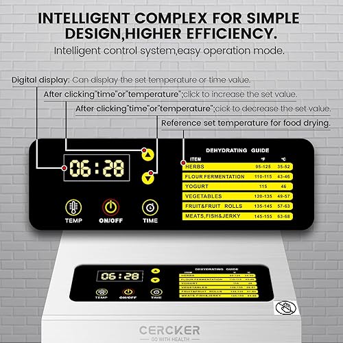 Miniatura 4 de Máquina deshidratadora de alimentos con 8 bandejas de acero inoxidable, deshidratador de 500W para charqui, secador de hongos a 190F, secador de