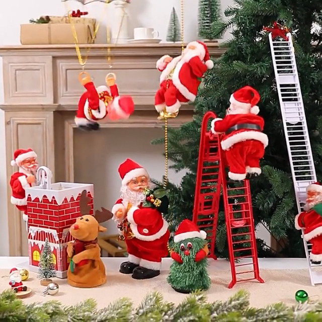 ジャンク　電動　80cm サンタクロース Amazon.com: GREUS Electric Santa Claus Decorations with Music, 4