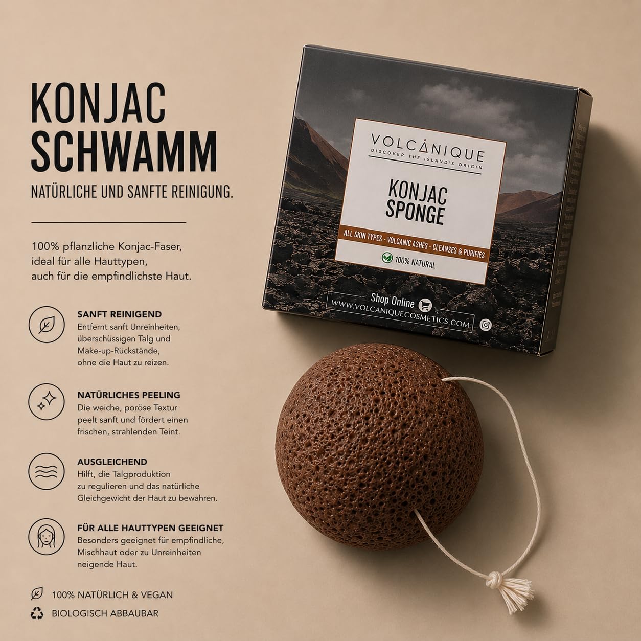 Volcanique® Naturkosmetik Set mit Vulkanasche | Vegane Inhaltsstoffe, Anti-Aging und Akne Pflege, Nachhaltige Wirkstoffkosmetik, Made in Spain