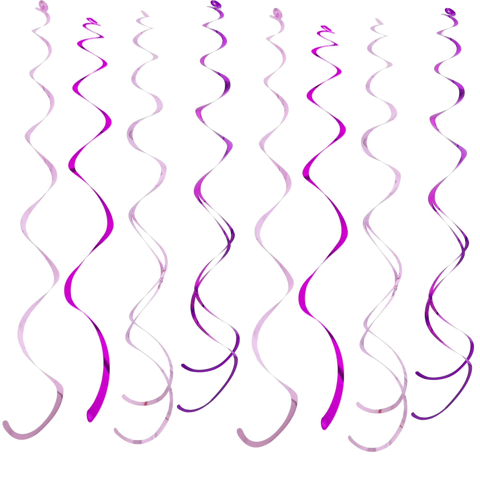 TONIFUL 27 Inch Plastic Streamer Foil Swirl Hanging for Ceilings, Windows, Doorways, Fireplaces Wedding, Birthday, Graduation Party, Valentine's Day, Christmas Home Decoration-Pink Rose