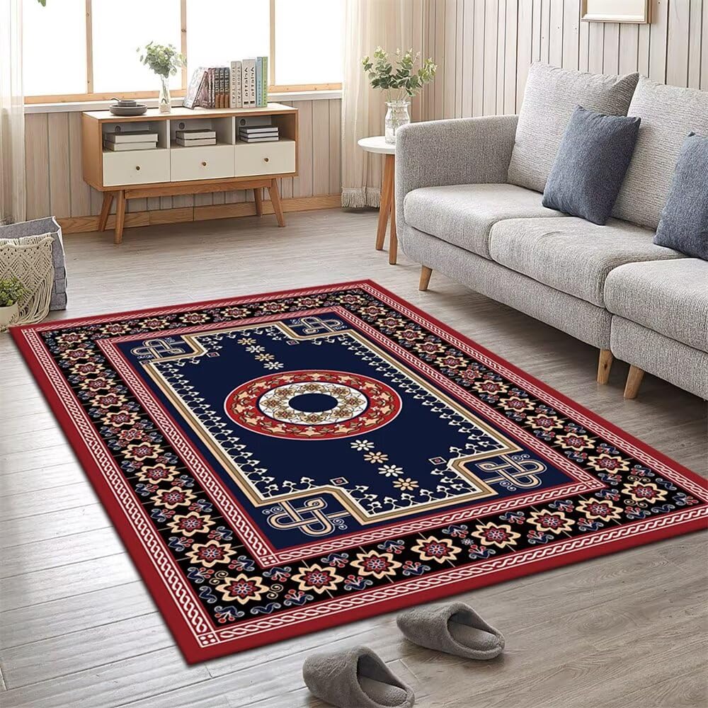 Tapis chambre bebe lavable et grand tapis de salon bleu rouge