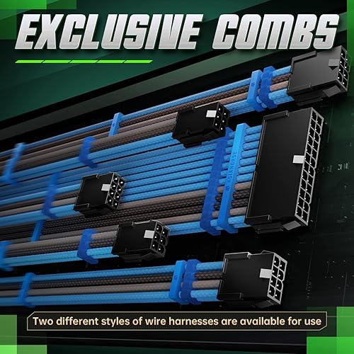 Miniatura 5 de ASIAHORSE Cables de alimentación de extensión de cable PSU 16AWG, cable de extensión de manga modificada para requisitos particulares de la fuente