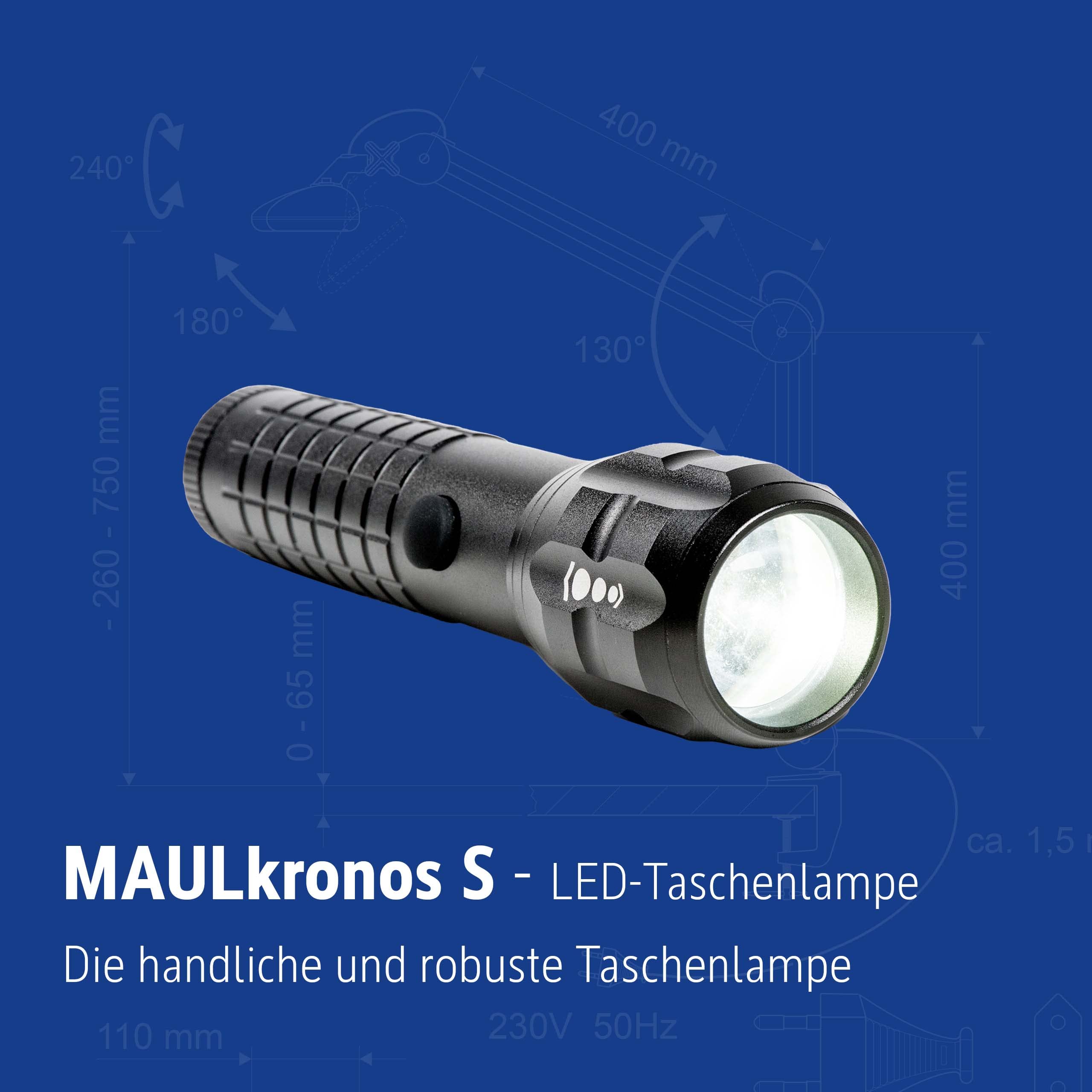 Maul Maul LED MAULkronos S - LED per uso semiprofessionale - luminosa con lunga durata e protezione dagli spruzzi d'acqua (IPX4) - Nero a € 9,00 (oggi) | Migliori prezzi e offerte su