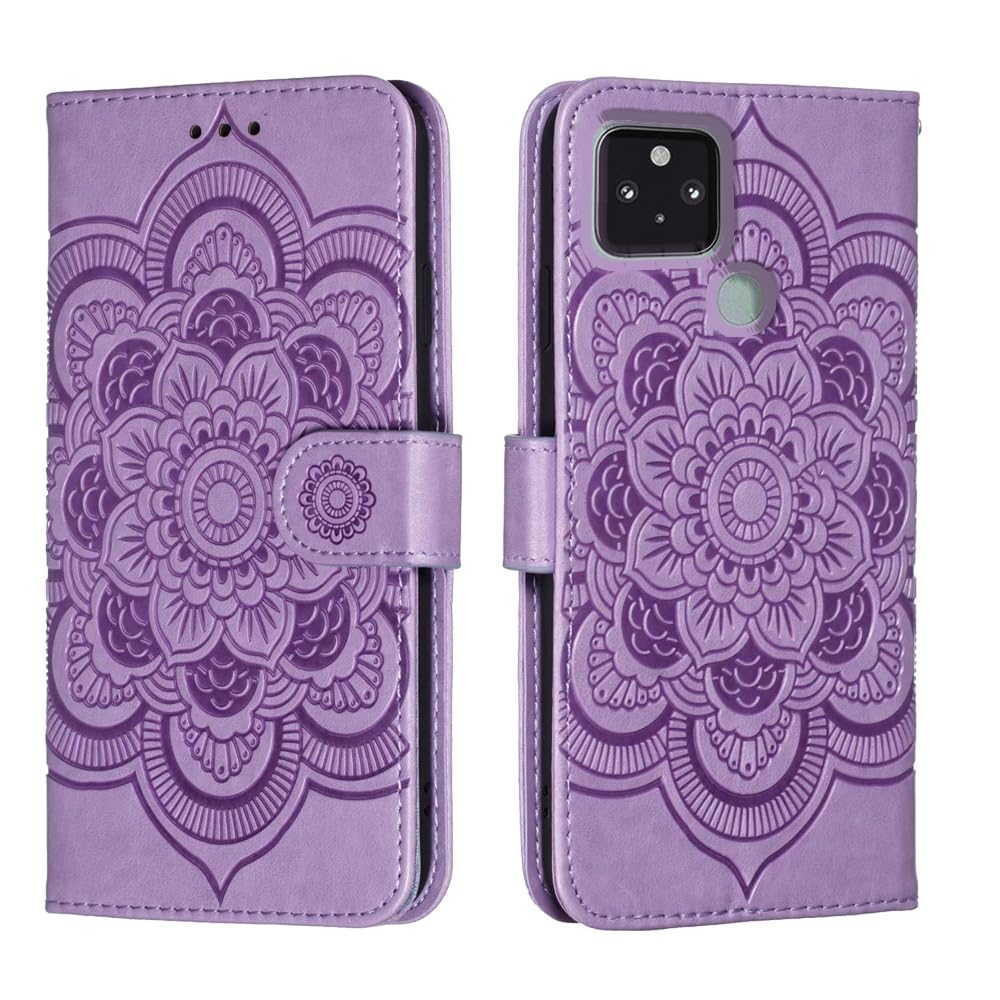 shingtomua for Google Pixel 5 Case Wallet with Card Holder Kickstand Magnetic Soft Leather Flip Fold Case for Google Pixel 5 Cover (Purple)