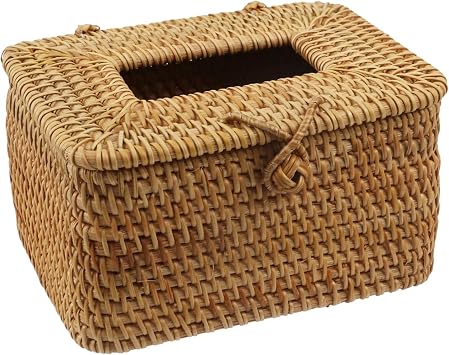 Rattan 1PCS Rectangle Tissue Box Holder Woven Tissue Holder Tissue Box Cover