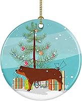 Vista 25 de Caroline's Treasures Bactrian Camel Adorno de cerámica de Navidad, decoración colgante de árbol de Navidad verde azulado para el hogar, vacaciones