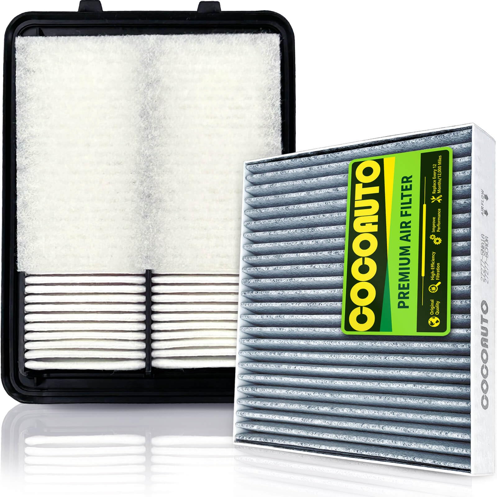 COCOAUTO Cabin & Engine Air Filter Kit for Kicks 1.6L Gas Only (2018-2024), Versa 1.6L (2020-2025), Kicks Play 1.6L (2025-2026), Replaces OE