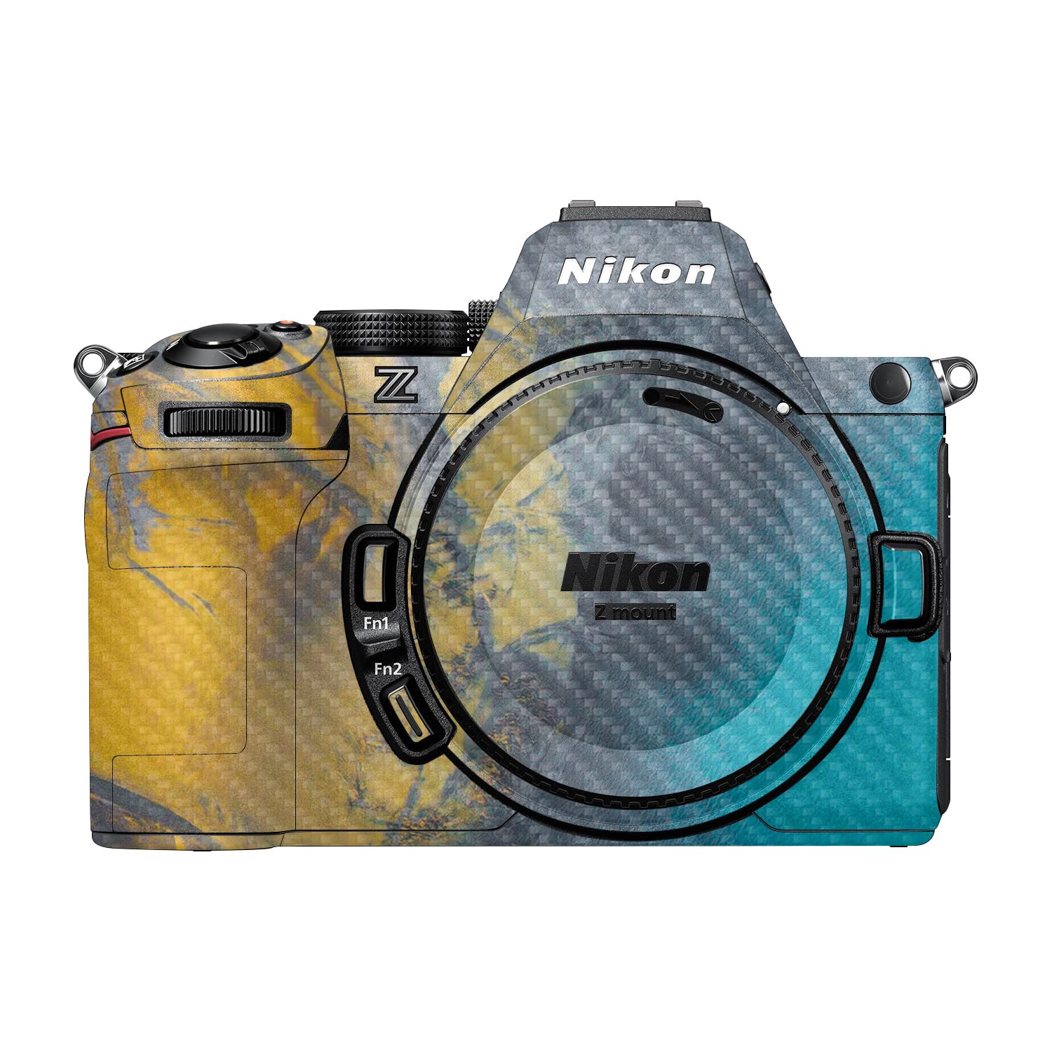 Carbon Fiber Camera Skin Compatible with Nikon Z5 II (2025) - Yellow Spill - Premium 3M Vinyl Protective Wrap Decal Cover - Easy to Apply | Crafted in the USA by MightySkins