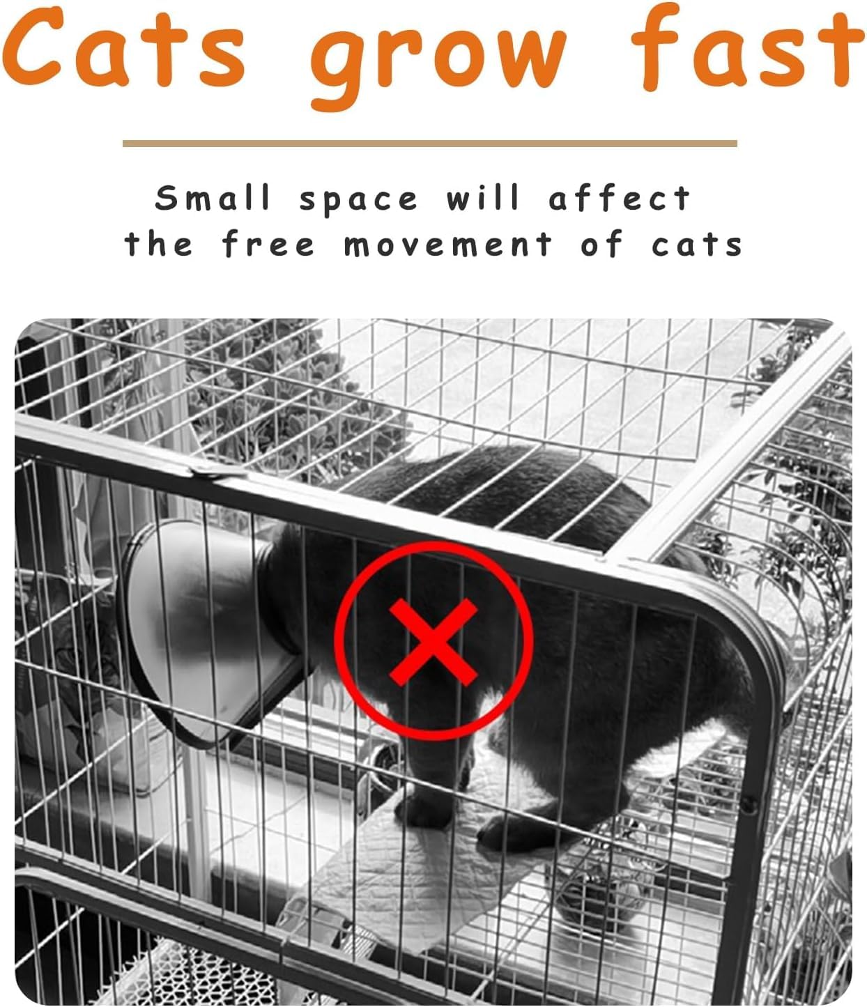 Gabbia per gatti a 2/3 livelli, per interni, staccabile, fai da te, in filo metallico, con scala e strumento di installazione, cuccia per piccoli animali per gattini e cuccioli