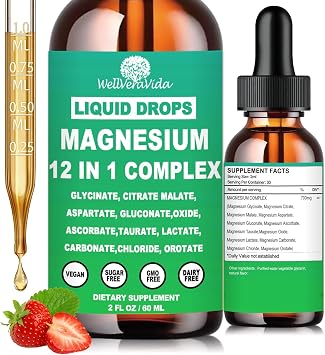 Magnesium Complex 700mg, 12 in 1 Magnesium Supplement with Glycinate Citrate Malate Oxide Taurate Aspartate Orotate Magnesium Relaxation, Muscle, Sleep Support, High Absorption Liquid MagnesiumVegan