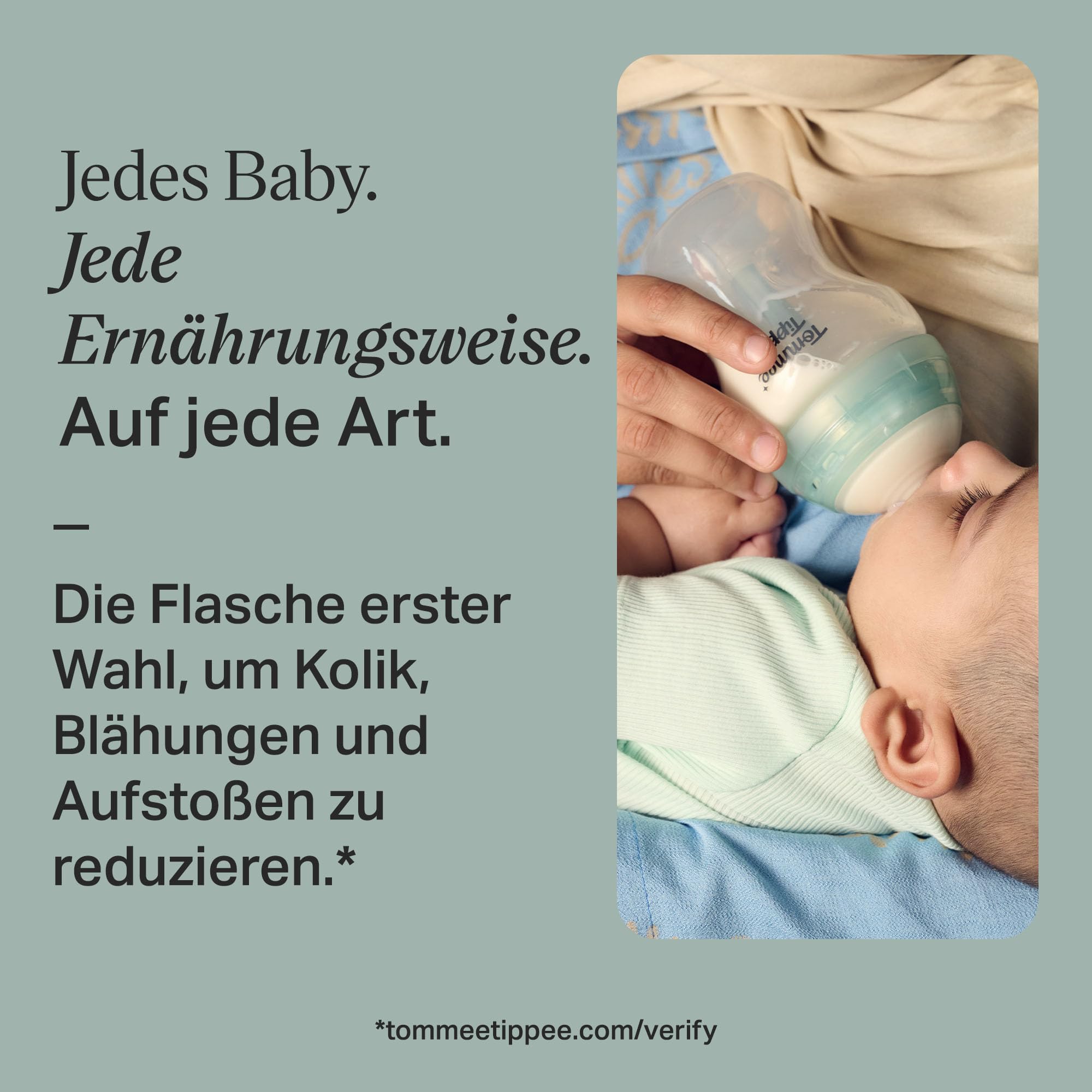 Tommee Tippee Anti-Kolik-Starterset für neugeborene Babys mit Kolik, 150-ml- und 260-ml-Babyflaschen Besonders langsamer und Langsamsauger 2 x brustähnliche mittlerem Sauger belüfteter Anti-Kolik-Stab