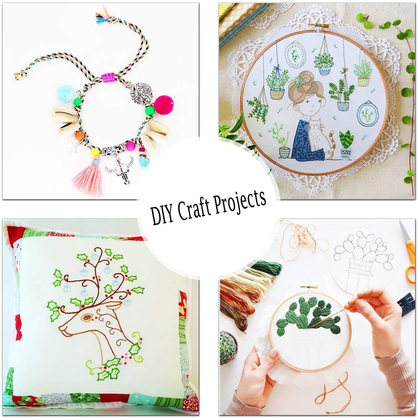 100 Skeins Embroidery Floss Thread - Cross Stitch & Friendship Bracelet Craft Kit